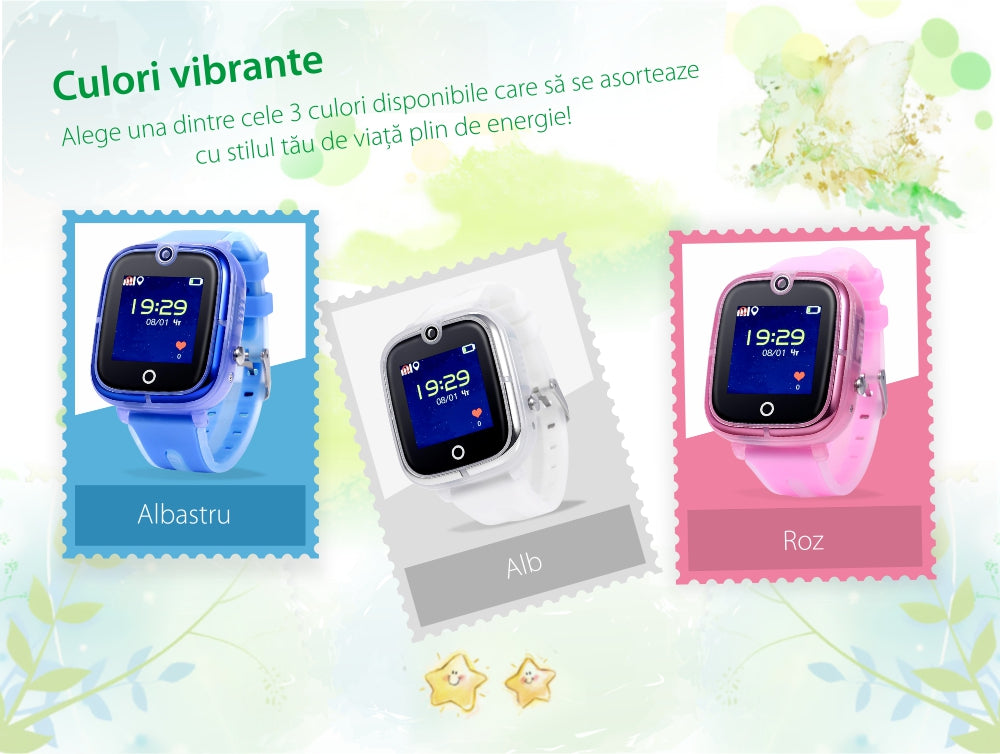 Ceas smartwatch copii GPS TechONE KT07, Roz Ceas smartwatch copii GPS TechONE KT07, Roz